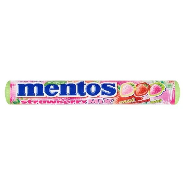 Драже жувальні Полуничний мікс Mentos, 37 г