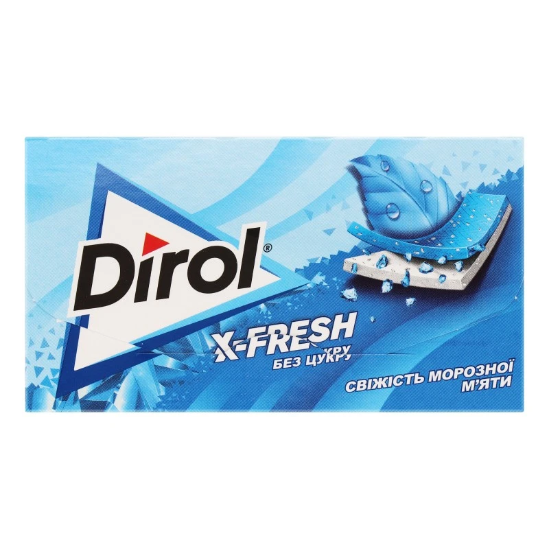 Гумка жувальна без цукру Свіжість морозної м&#039;яти Х-Fresh Dirol, 13.5 г