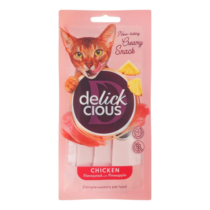 Ласощі кремові курка та ананас Delickcious, 60 г