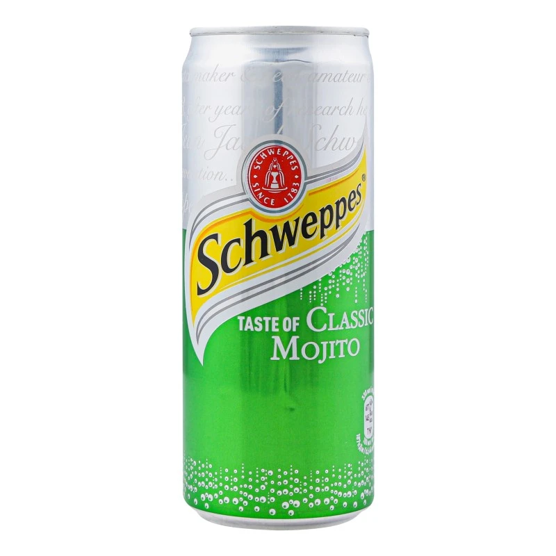 Напій газований Mojito ж/б Schweppes, 0.33 л