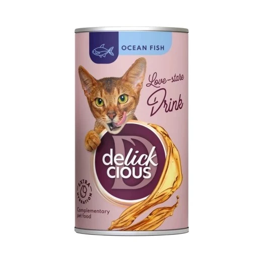 Корм для котів  напій з рибою. Додатковий корм для котів Delickcious, 140 г