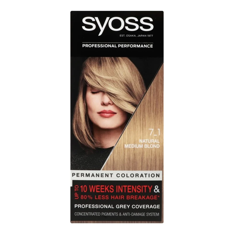 Крем-фарба для волосся Permanent Coloration 7-1 Syoss, 1шт
