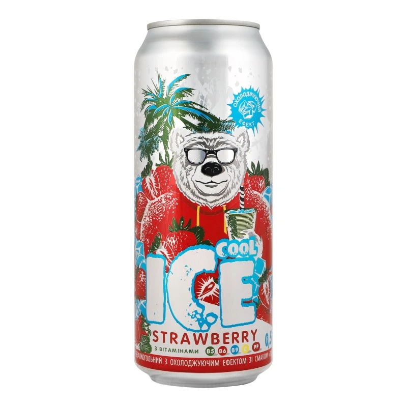 Напій із охолоджуючим ефектом Полуниця ж/б Ice Cool, 0.5 л