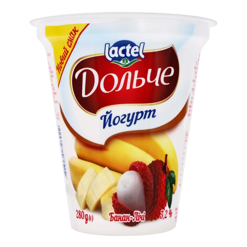 Йогурт 3.2% Банан-лічі Дольче, 280 г