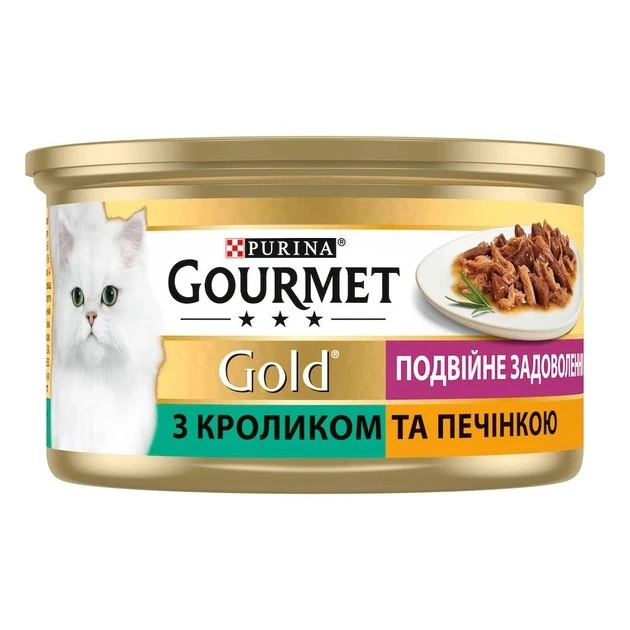 Корм для котів З кроликом та печивом Подвійне задоволення ж/б Gold Gourmet, 85 г