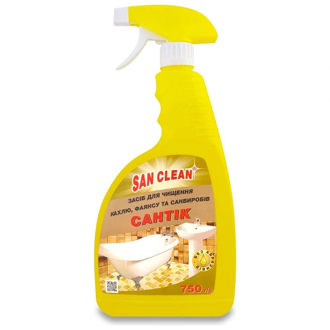 Рідина для чищення ванних кімнат Сантік San Clean, 750 мл