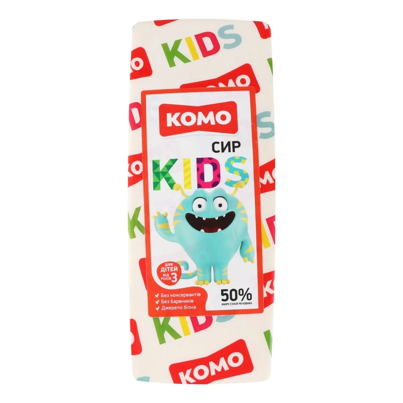 Сир 50% напівтвердий для дітей від 3років Kids Комо, м/у 100г