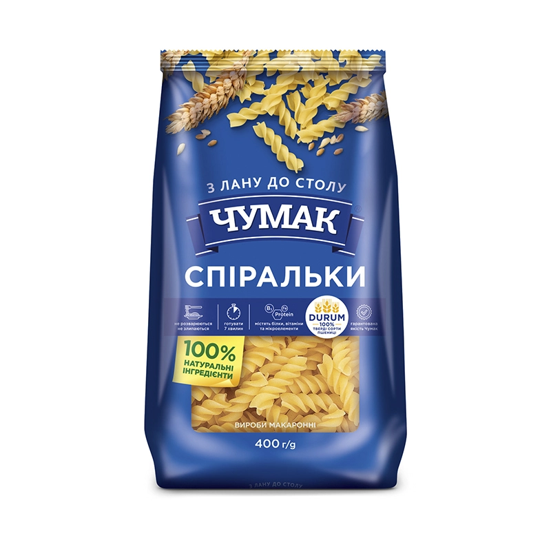 Макаронні вироби Спиральки Чумак, 400 г
