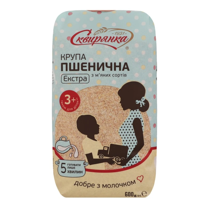 Крупа пшенична з м&#039;яких сортів Екстра Сквирянка, 600г