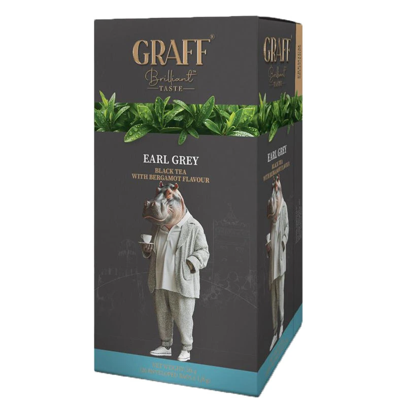 Чай чорний байховий з ароматом бергамоту Earl Grey Graff, 90г (50*1.8г)