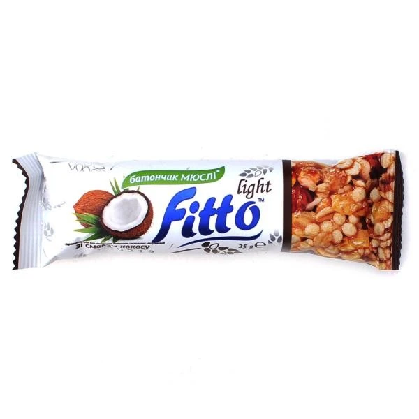 Батончик злаковий мюслі з кокосовою стружкою Fitto Light, 30 г