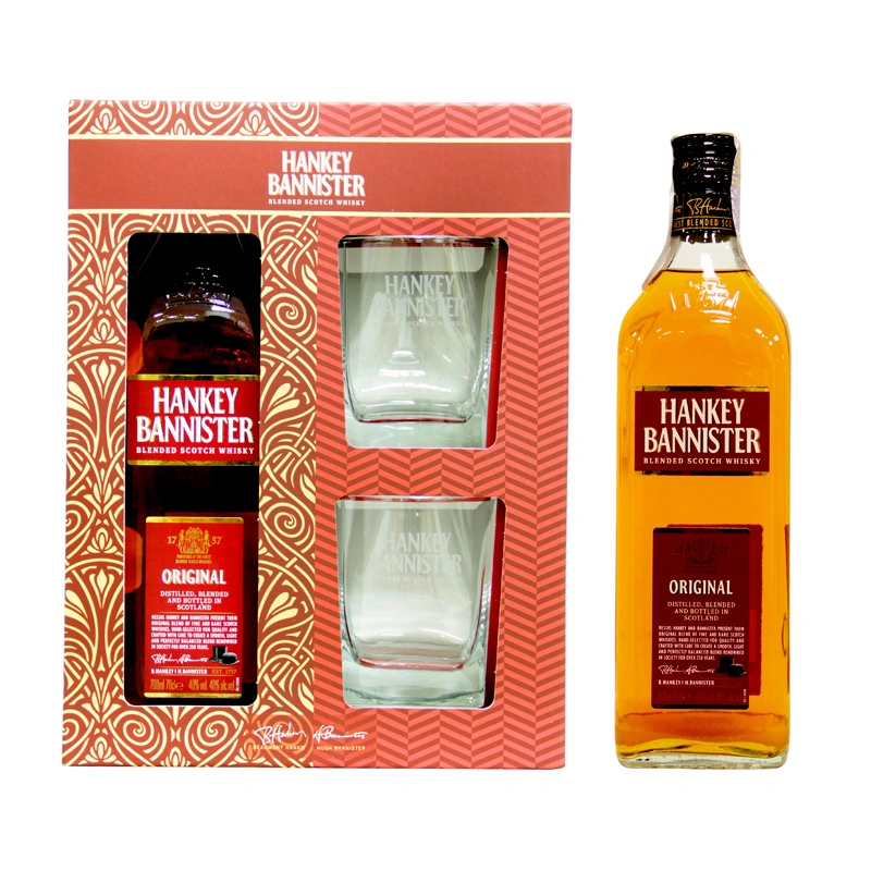 Набір Віскі Hankey Bannister, 0.7 л+2 склянки