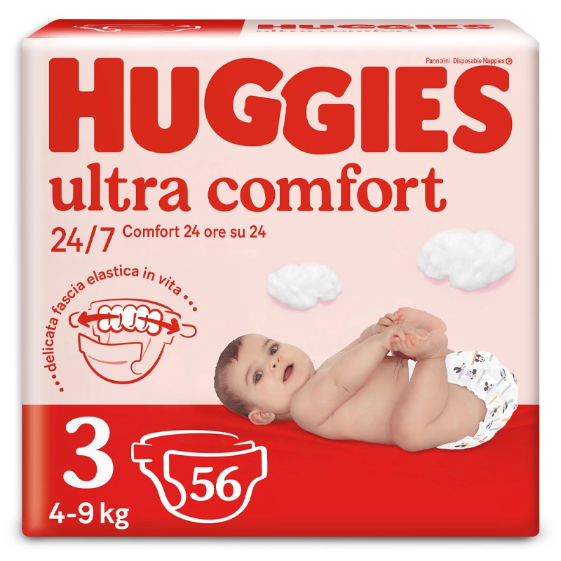Підгузки для дітей 4-9 кг 3 Ultra Comfort Huggies, 56 шт/уп.