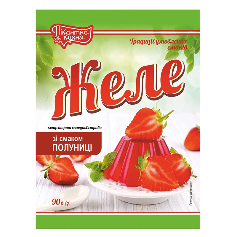 Желе зі смаком полуниці Пікантна Кухня, 90 г