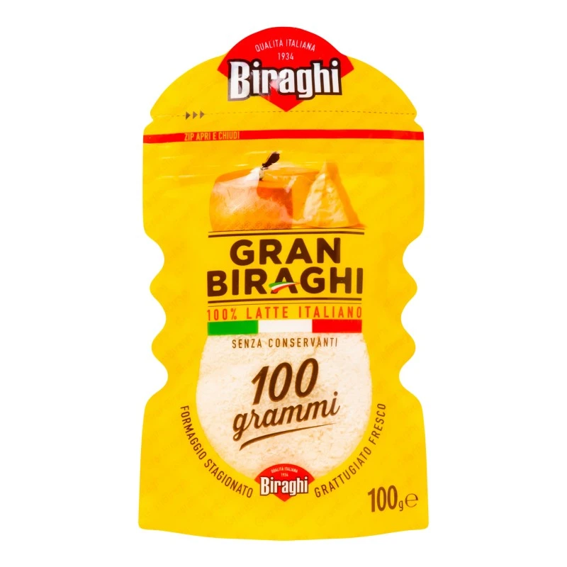 Сир Гран Бірахі тертий 100гр 12/14 міс. 32% ТМ Biraghi ,  100 г