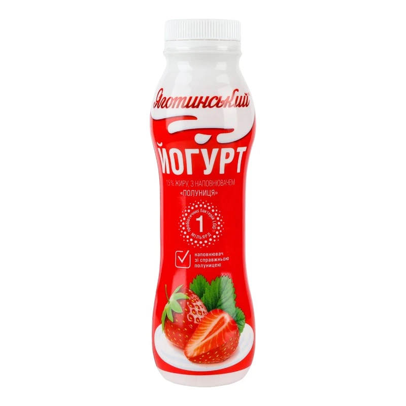 Йогурт 1.5% Полуниця Яготинський, 270 г
