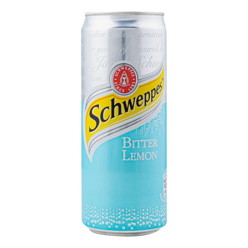 Напій газований Bitter Lemon з/б Schweppes, 0.33 л
