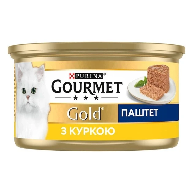 Корм для котів Паштет з куркою ж/б Gold Gourmet, 85 г