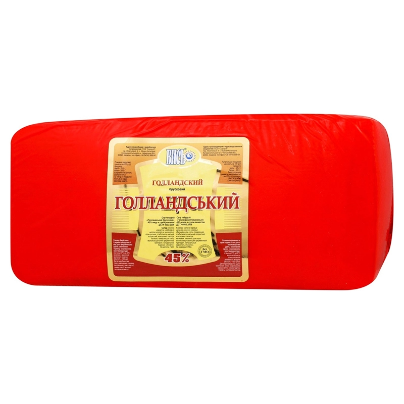 Сир твердий 45% голландський Вись