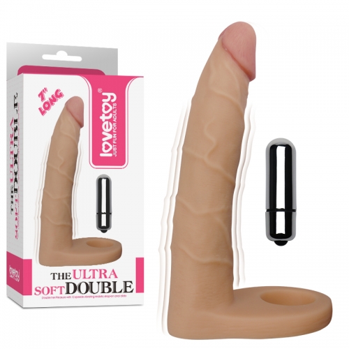 Насадка з вібрацією для подвійного проникнення The Ultra Soft Double Sleeve, 17,8 х 3 см.