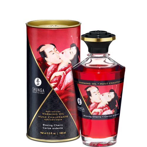 Розігріваюча олія Shunga Aphrodisiac Warming Oil, 100 мл (Сливковий любовний латте)