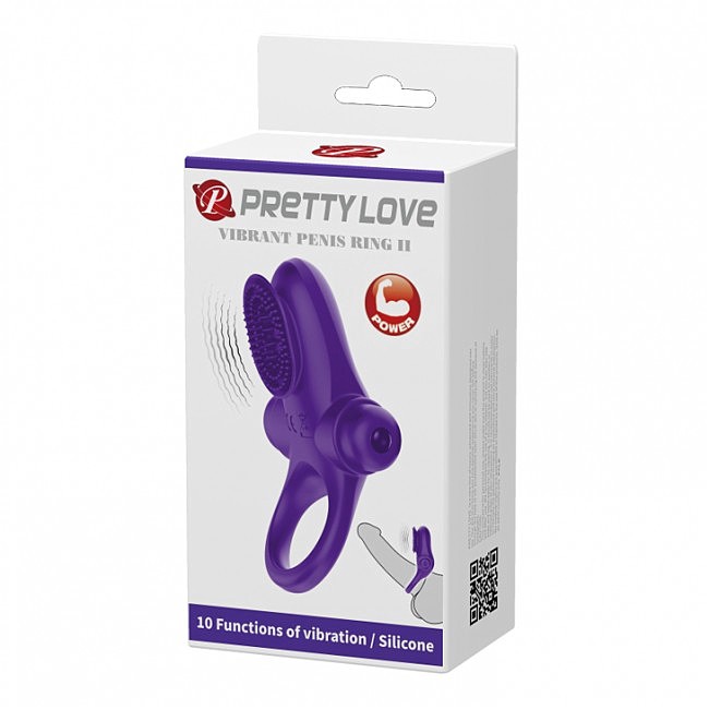 Ерекційне кільце з вібрацією Pretty Love Penis Ring II, 3 см