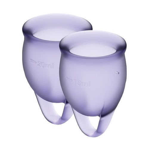 Набір менструальних чаш Satisfyer Feel Confident (Transparent), 15мл і 20мл, мішечок для зберігання