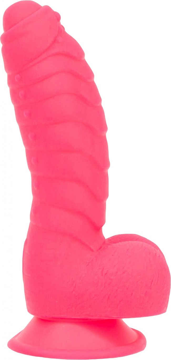 Dildo Addiction  Фалоімітатор Tom 7" з кульками, рожевий, 17,8 x 4,4 см