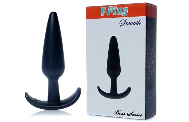 Анальний плаг Boss Series  T Plug Smooth Black, 12 х 2,8 см