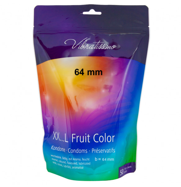 Презервативи  Vibratissimo XXL Fruit Color, 64 мм.