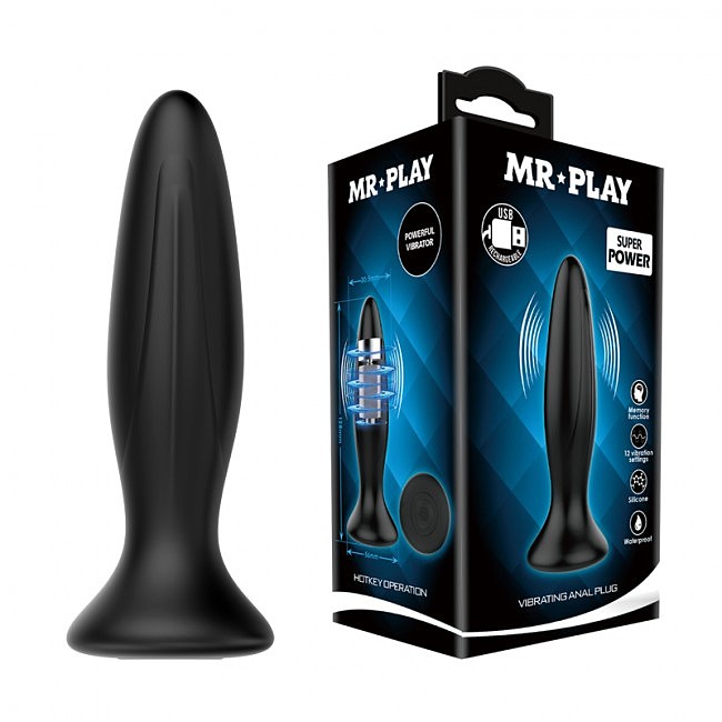 Вібропробка анальна Mr.Play Vibrating Butt Plug Black