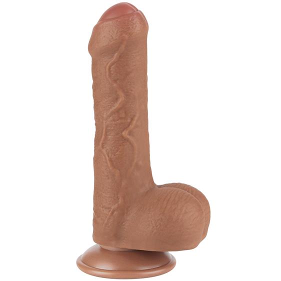 Фалоімітатор із закритою голівкою Sliding-Skin Dual Layer Dong 7" Brown, 18,3 х 3,5 см