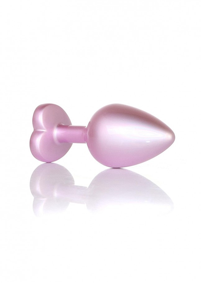 Анальна пробка з сердечком Jewellery Pearl Pink Plug Clear Boys of Toys, рожевий (розмір L)