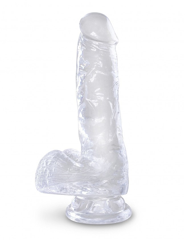 Фаллоімітатор гелевий Pipedream King Cock Realistic Dildo With Balls Clear 6, 17,8 х 3,8 см