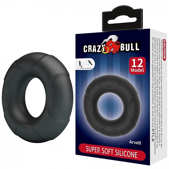 Силіконове еректильне кільце на пеніс Crazy Bull ARVELL Super Soft Silicone Ring, 6 х 2,8 х 1,8 см
