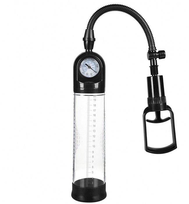 Вакуумна помпа для статевого члена Boys of Toys Powerpump MASTER Black&Clear, 32 х 6,9 см