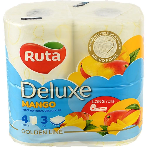 Туалетний папір Ruta Pure White Deluxe 4р 3ш білий