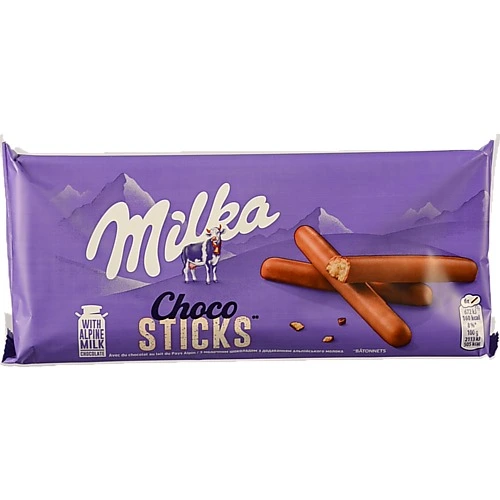 Печиво-палички покриті молочним шоколадом Lila Sticks Milka м/у 112г