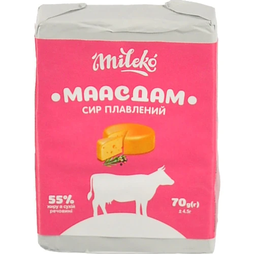 Сир пл.Mileko 70г 55% маасдам