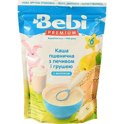 Каша молочна пшенична від 6 міс Печиво з грушами Premium Bebi к/у 200г