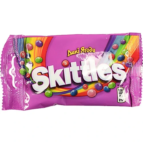 Драже жувальні в різнокольоровій цукровій оболонці Дикі ягоди Skittles м/у 38г