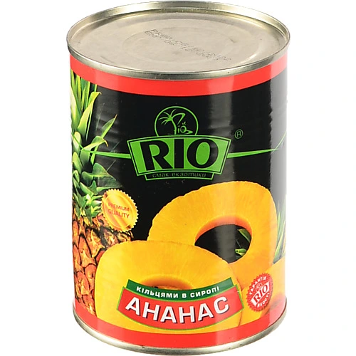 Ананас кільцями в сиропі RIO залізна банка 580мл
