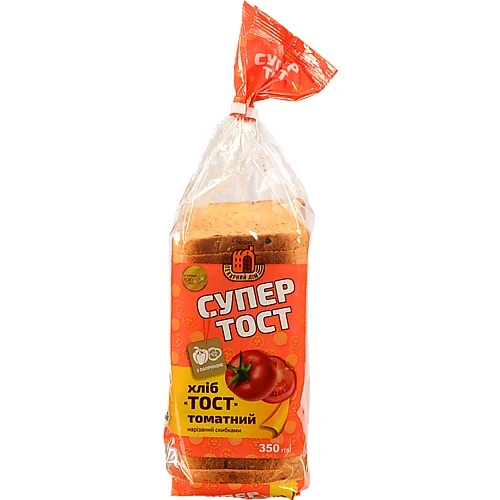 Хліб Київхліб "Супер Тост" Тост томатний нарізний, 350 г