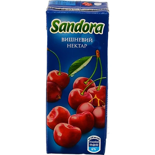 Нектар Сандора 0.2л вишневий освітлений
