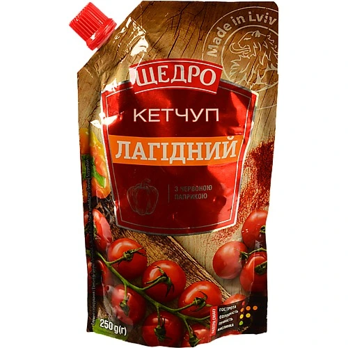 Кетчуп Щедро Лагідний з червоною паприкою 250г