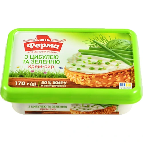 Крем-сир Ферма 170г 50 з цибулею та зеленню
