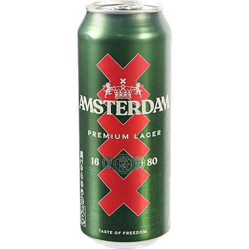 Пиво Amsterdam Premium 0.5л світле 5% ж.б.