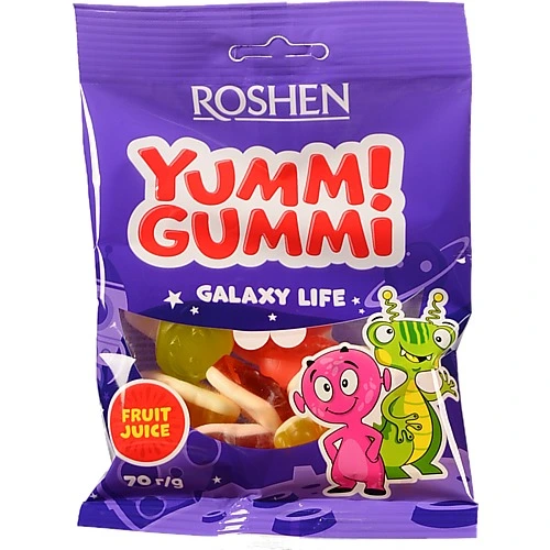 Цукерки желейні Roshen Galaxy Life Yummi Gummi 70г