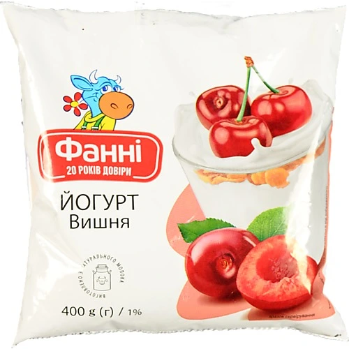 Йогурт Фанні 1% питний Вишня 400г
