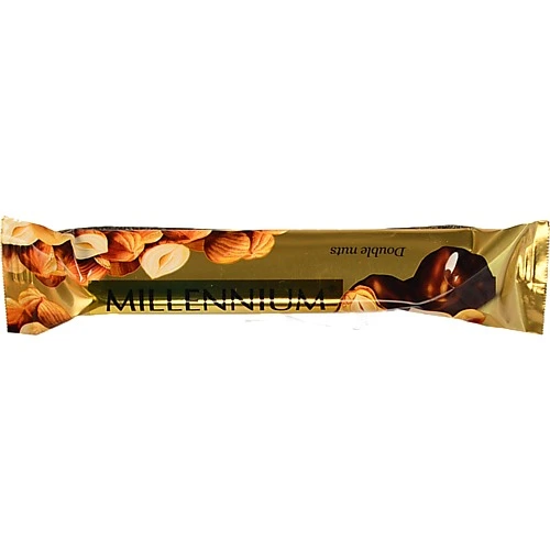 Шоколад чорний з начинкою та цілими лісовими горіхами Golden Nut Millennium м/у 40г